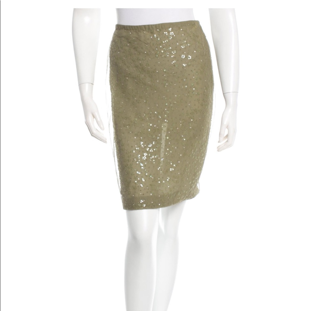 Host Pick!H by Halston green sequined pencil skirt